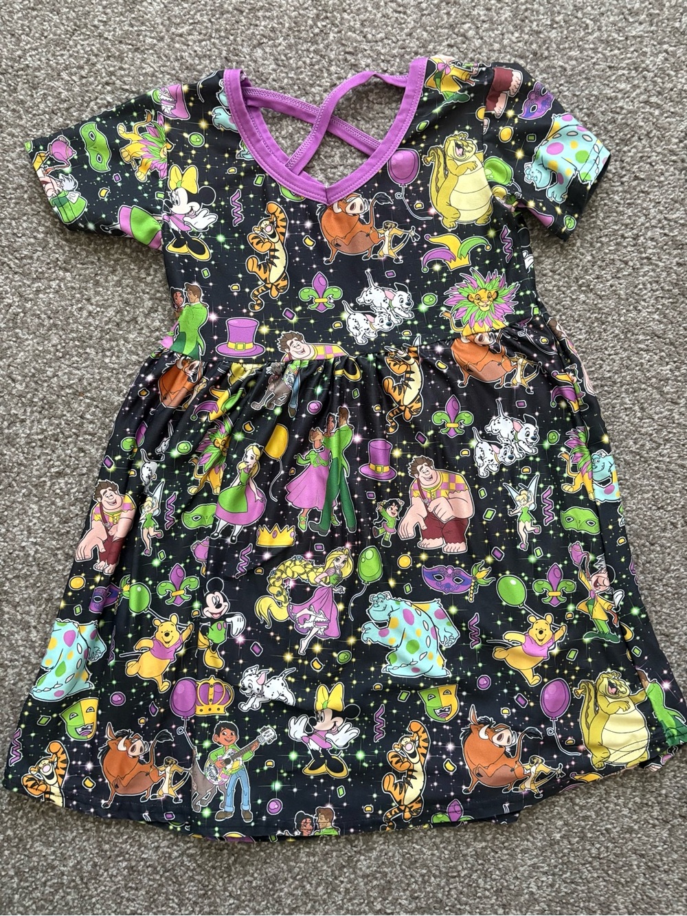 Enchanted Dress Shop Disney Mardi Gras Character Twirl Dress Girls 6/7